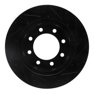 Dodge Ram 2500 Brake Rotor (1) - Front Left - R1 Concepts - Drilled & Slotted - Black - `03-`08
